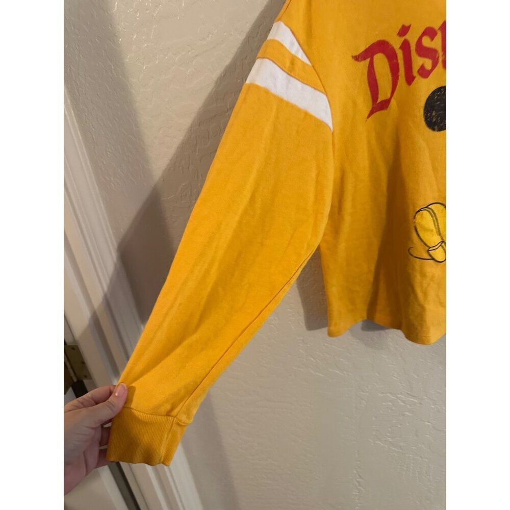 Y Disney Land Parks Mickey Mouse Striped Gold Long Sleeved Tshirt - Picture 3 of 7